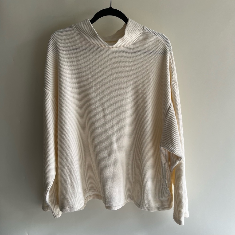 Madewell Cream Ribbed Top Size XL